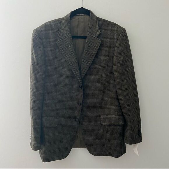 Corneliani Men’s Grey Check Wool Cashmere Blazer 50R - Picture 2 of 11